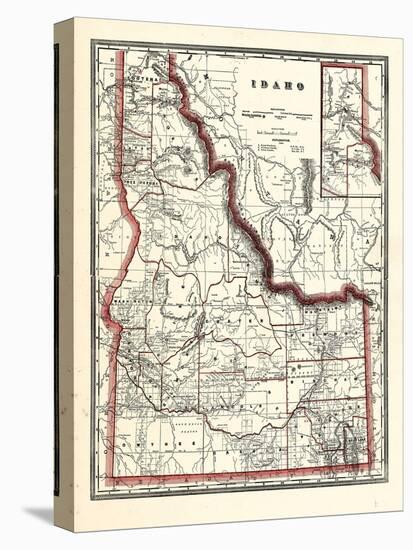 1896, Idaho State Map 24x29, Idaho, United States-null-Premier Image Canvas