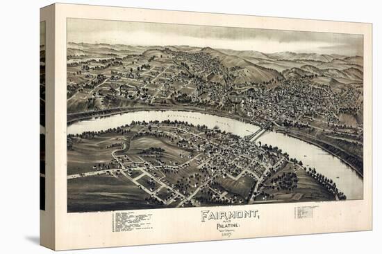 1897, Fairmont and Palatine Bird's Eye View, West Virginia, United States-null-Premier Image Canvas