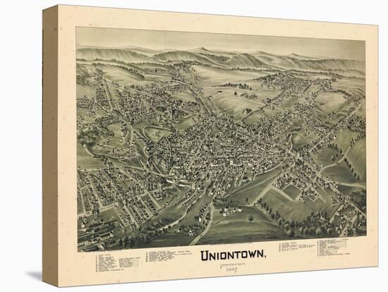 1897, Uniontown Bird's Eye View, Pennsylvania, United States-null-Premier Image Canvas