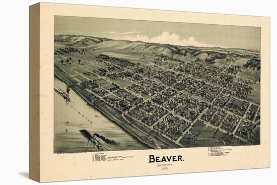 1900, Beaver Bird's Eye View, Pennsylvania, United States-null-Premier Image Canvas