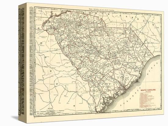 1900, South Carolina Railroad Map, South Carolina, United States-null-Premier Image Canvas