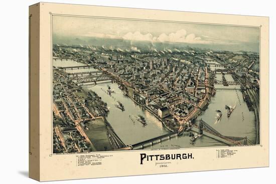 1902, Pittsburgh Bird's Eye View, Pennsylvania, United States-null-Premier Image Canvas