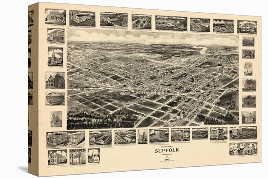 1907, Suffolk Bird's Eye View, Virginia, United States-null-Premier Image Canvas