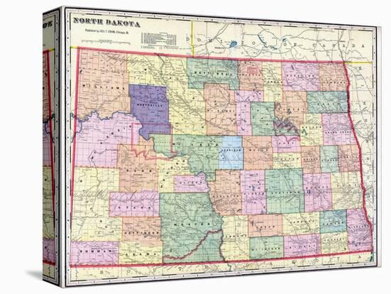 1911, North Dakota State Map, North Dakota, United States-null-Premier Image Canvas