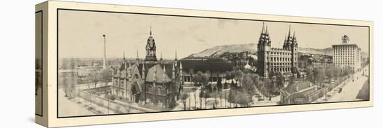1912, Mormon Temple Grounds Salt Lake City Panorama Photo, Utah, United States-null-Premier Image Canvas