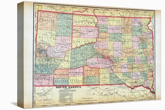 1912, South Dakota Map, South Dakota, United States-null-Premier Image Canvas