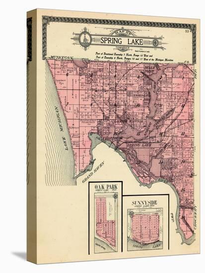 1912, Spring Lake Township, Ferrysburg, Oak Park, Sunny Side, Belle Point, Lloyds Bayou, Michigan-null-Premier Image Canvas