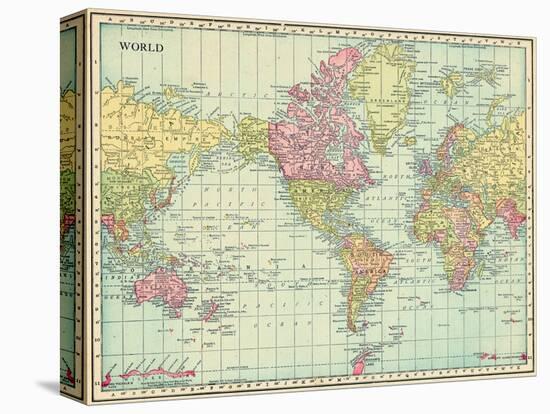 1913, World, World Map-null-Premier Image Canvas