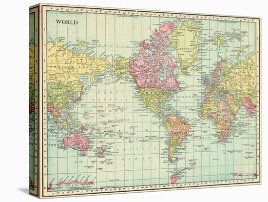 1913, World, World Map-null-Premier Image Canvas