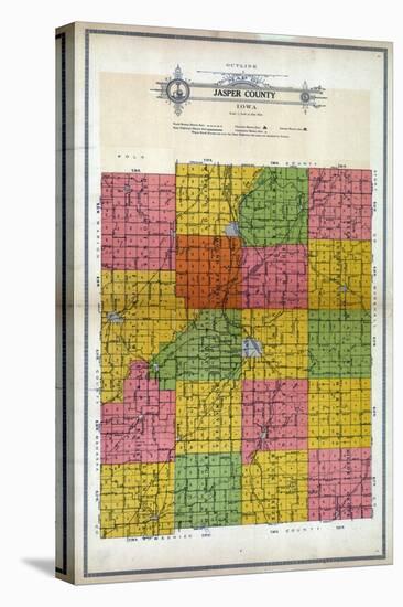 1914, Jasper County Outline Map, Iowa, United States-null-Premier Image Canvas