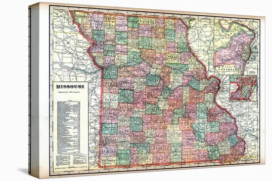 1914, State Map, Missouri, United States-null-Premier Image Canvas