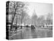 1920s-1930s the Capitol Building and Old Car Traffic in Winter Washington DC-null-Premier Image Canvas