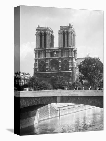 1920s NOTRE DAME CATHEDRAL WESTERN FACADE ROMAN CATHOLIC MEDIEVAL FRENCH GOTHIC ARCHITECTURE BUI...-Panoramic Images-Premier Image Canvas