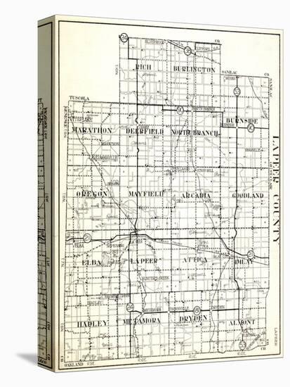 1930, Lapeer County, Rich, Burlington, Marathon, Deerfield, North Branch, Burnside, Oregon, Mayfiel-null-Premier Image Canvas