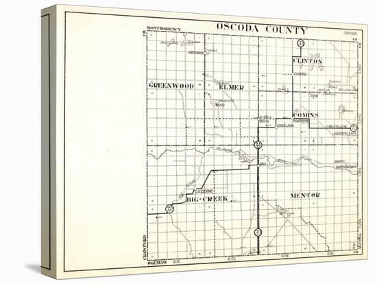 1930, Oscoda County, Greenwood, Elmer, Clinton, Comins, Big Creek, Mentor, Hardy, Luzerne, Michigan-null-Premier Image Canvas