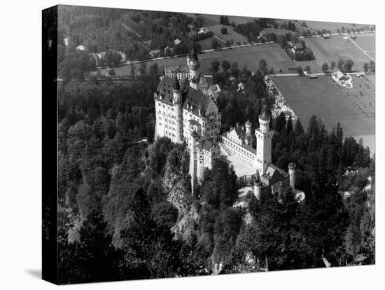 1930s-1940s Aerial of Neuschwanstein Castle-null-Premier Image Canvas