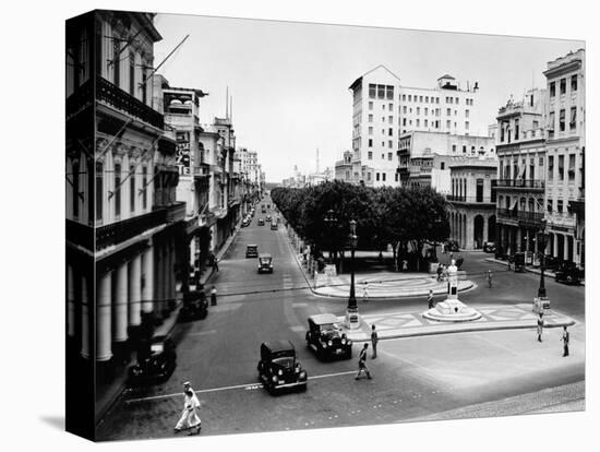 1930s-1940s Street Scene of the Prado Havana Cuba-null-Premier Image Canvas