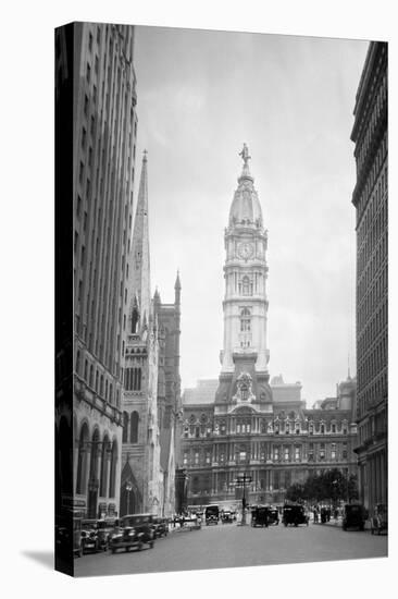 1936 View Down North Broad Street to the Philadelphia City Hall-null-Premier Image Canvas
