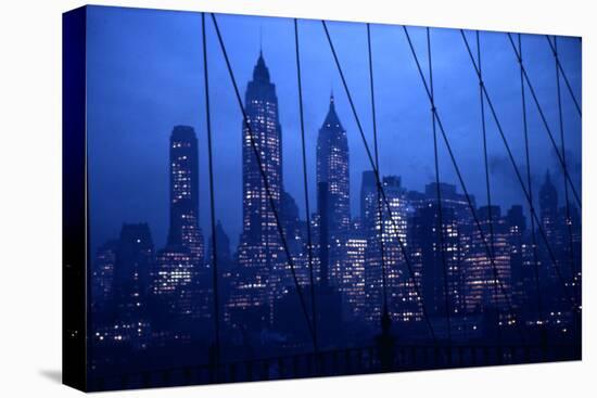 1945: New York Skyline View During Twilight Hours-Andreas Feininger-Premier Image Canvas