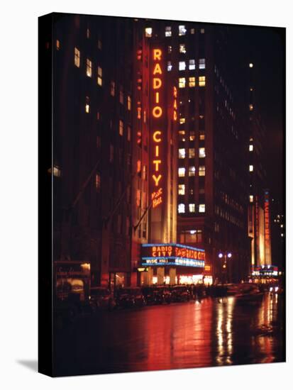 1945: Radio City Music Hall Lit Up at Night, New York, Ny-Andreas Feininger-Premier Image Canvas