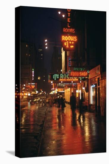 1945: Street Scene Outside of Hotels on East 43rd Street by Times Square, New York, Ny-Andreas Feininger-Premier Image Canvas
