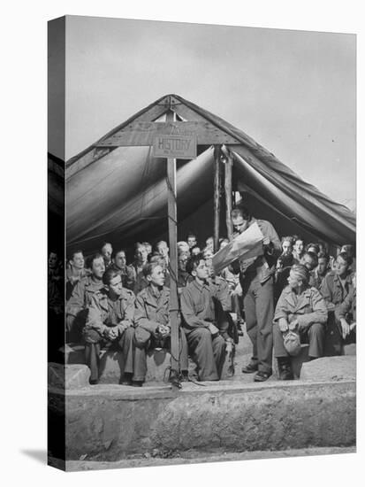 1945: Teenaged German Pow Sit under a Tent as They Listen to a History Lesson, Attichy, France-Ralph Morse-Premier Image Canvas