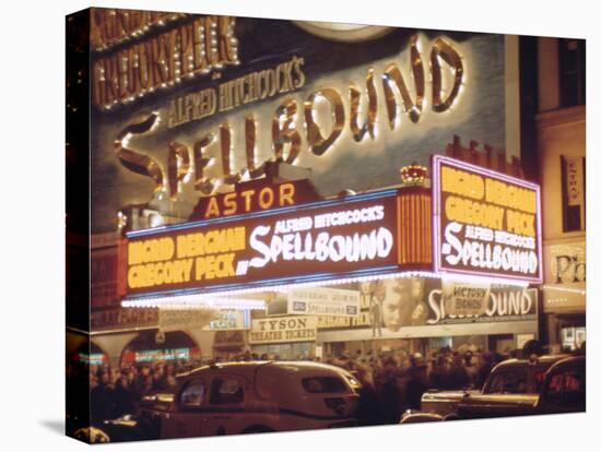 1945: the Astor Theater Marquee Advertising Alfred Hitchcock's Movie 'Spellbound', New York, Ny-Andreas Feininger-Premier Image Canvas