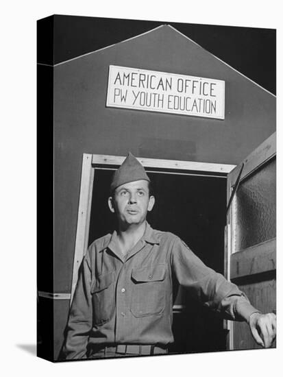 1945: Us Army Pfc Francis Tourtillot at Continental Central Pow Enclosure 15, Attichy, France-Ralph Morse-Premier Image Canvas