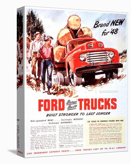 1948 Ford Truck-Built Stronger-null-Stretched Canvas