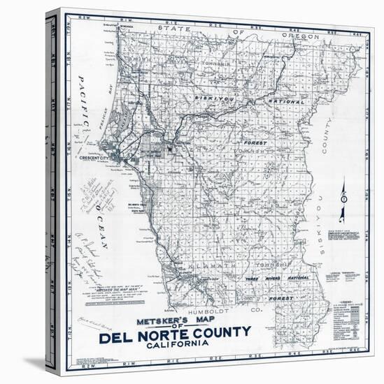 1949, Del Norte County Wall Map, California, United States-null-Premier Image Canvas