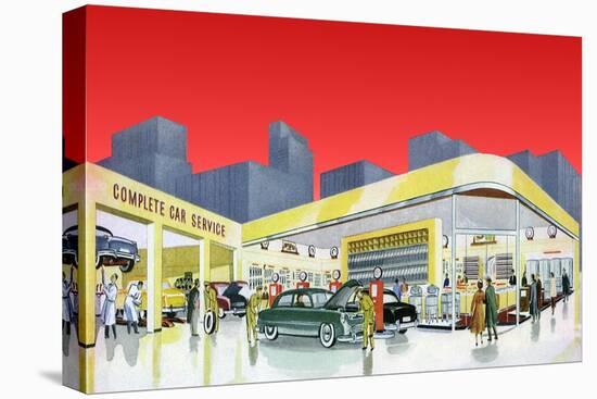 1950's Service Station, 1950-null-Premier Image Canvas