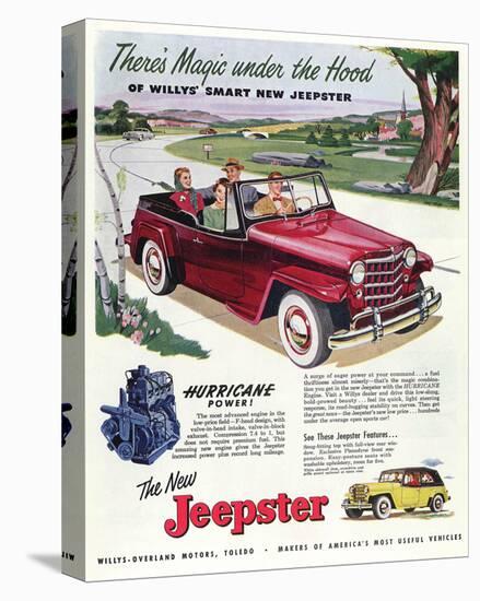 1950 Willys Smart New Jeepster-null-Stretched Canvas