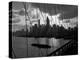 1950s-1960s Downtown Manhattan Skyline from Brooklyn Bridge Barge in East River NYC-null-Premier Image Canvas