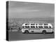 1950s Sightseeing Tour Bus Parked at Twin Peaks for View of San Francisco and Bay Area California-null-Premier Image Canvas