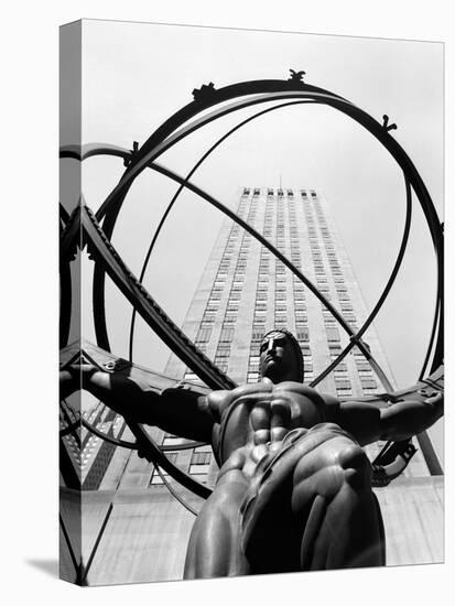 1950s Statue of Atlas at Rockefeller Center Midtown Manhattan-null-Premier Image Canvas