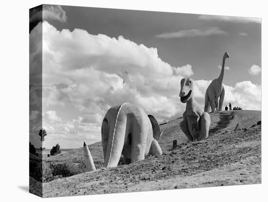 1950s Three Life-Size Dinosaur Statues on Hillside Dinosaur Park Established 1936 Rapid City-null-Premier Image Canvas