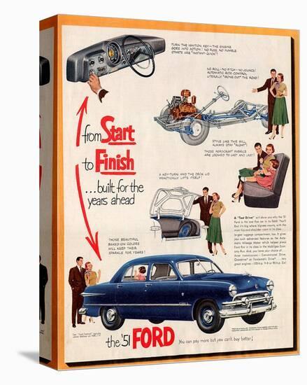 1951 Ford From Start to Finish-null-Stretched Canvas