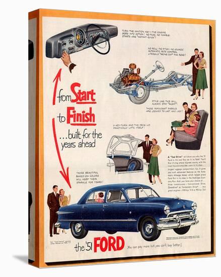 1951 Ford From Start to Finish-null-Stretched Canvas