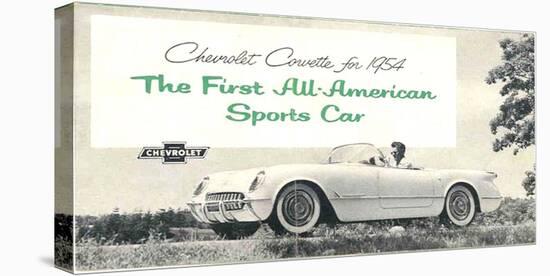 1954 GM Corvette Sports Car-null-Stretched Canvas