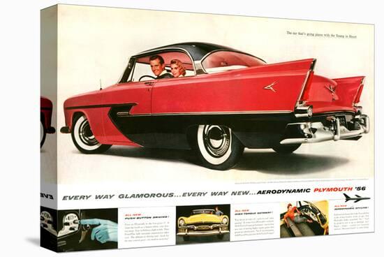 1956 Plymouth - Glamourous-null-Stretched Canvas