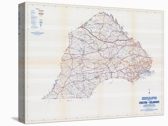 1958, Chester and Delaware Counties Map, Pennsylvania, United States-null-Premier Image Canvas