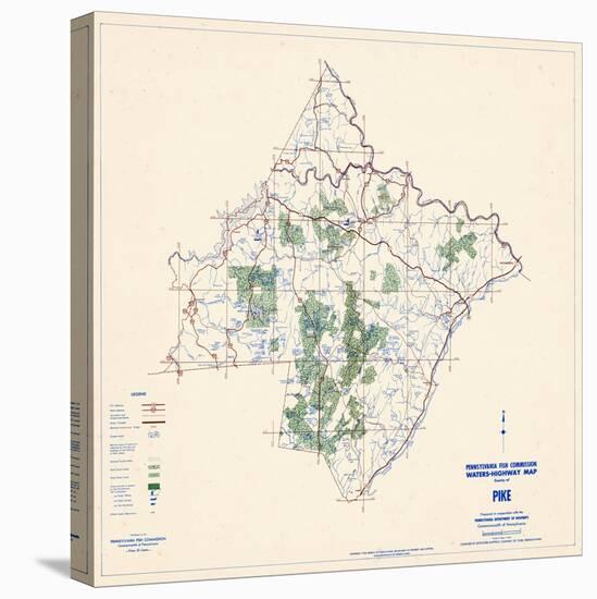 1958, Pike County Map, Pennsylvania, United States-null-Premier Image Canvas