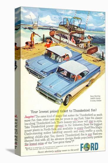 1958 Thunderbird- Price Ticket-null-Stretched Canvas