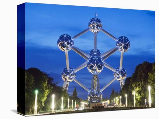 1958 World Fair, Atomium Model of An Iron Molecule, Illuminated at Night, Brussels, Belgium, Europe-Christian Kober-Premier Image Canvas