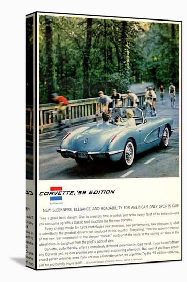 1959 GM Corvette New Sleekness-null-Stretched Canvas