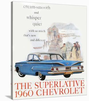 1960 GM Chevrolet Superlative' Stretched Canvas Print