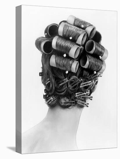 1960s Bouffant Hair Styles Created with Big Rollers and Pin Curls to Create a Soft Flip Up at Neck-null-Stretched Canvas