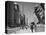 1960s People Pedestrians Street Scene Looking North Past Art Institute Lions Chicago,-null-Premier Image Canvas