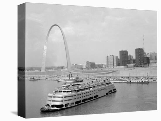 1960s St. Louis Missouri Gateway Arch Skyline Mississippi River SS Admiral Casino-null-Premier Image Canvas