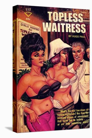 1960s USA Topless Waitress Book Cover-null-Premier Image Canvas